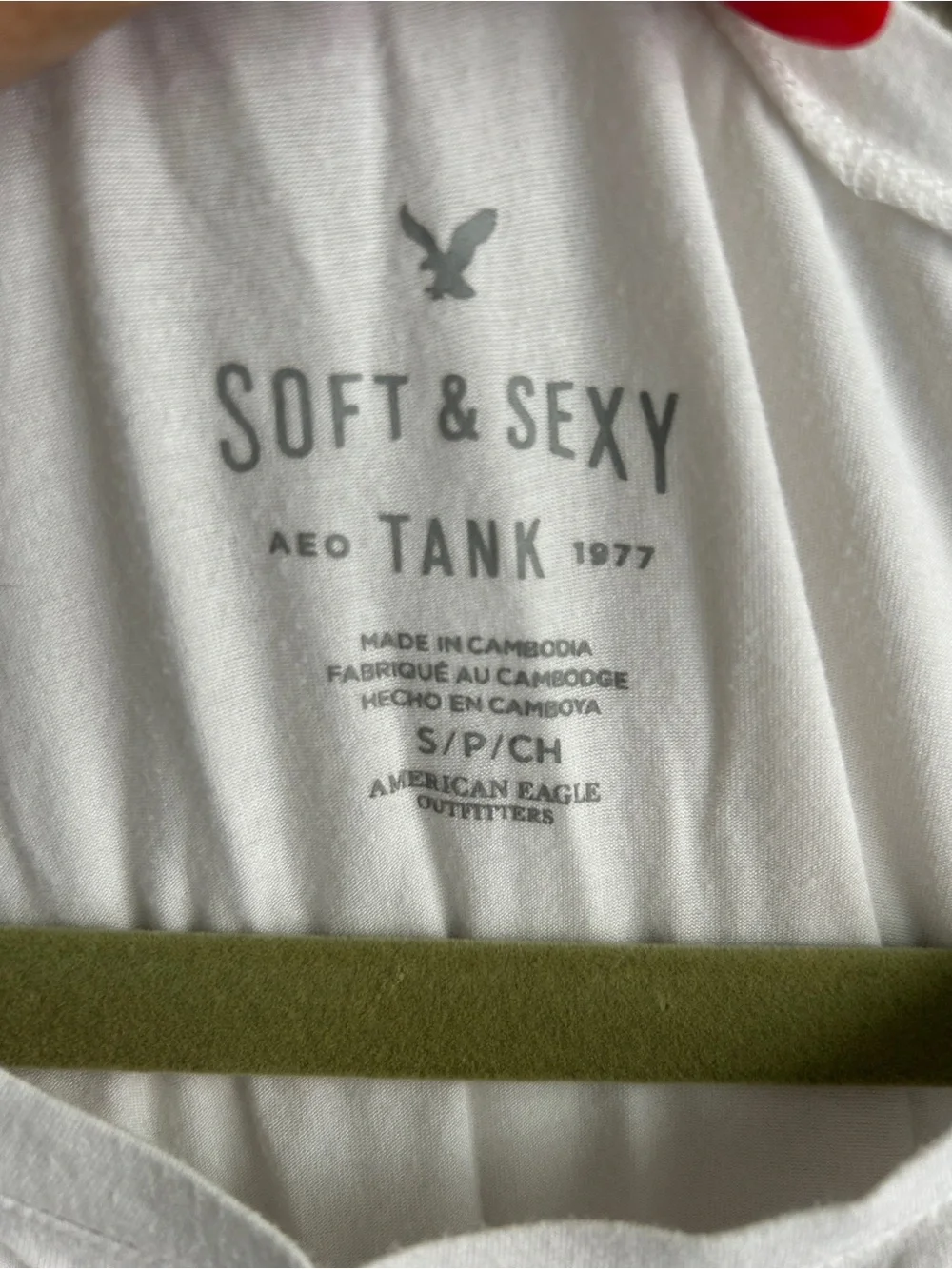 American Eagle Outfitters White Tank Top with Pink Floral Embroidery